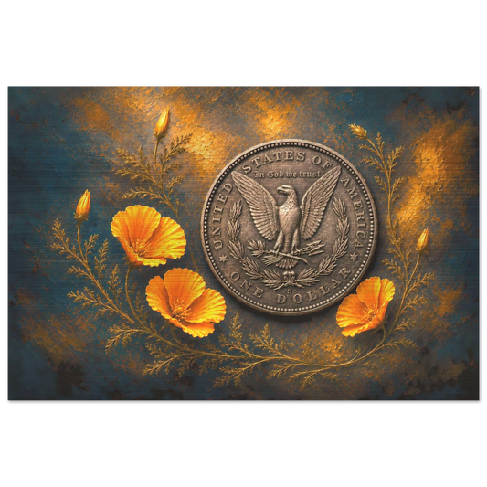 S-Mint Morgan California poppies aluminum print — view 2