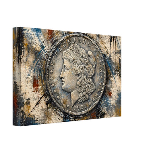 Silver Pressure 1921 Morgan Dollar abstract print — view 2