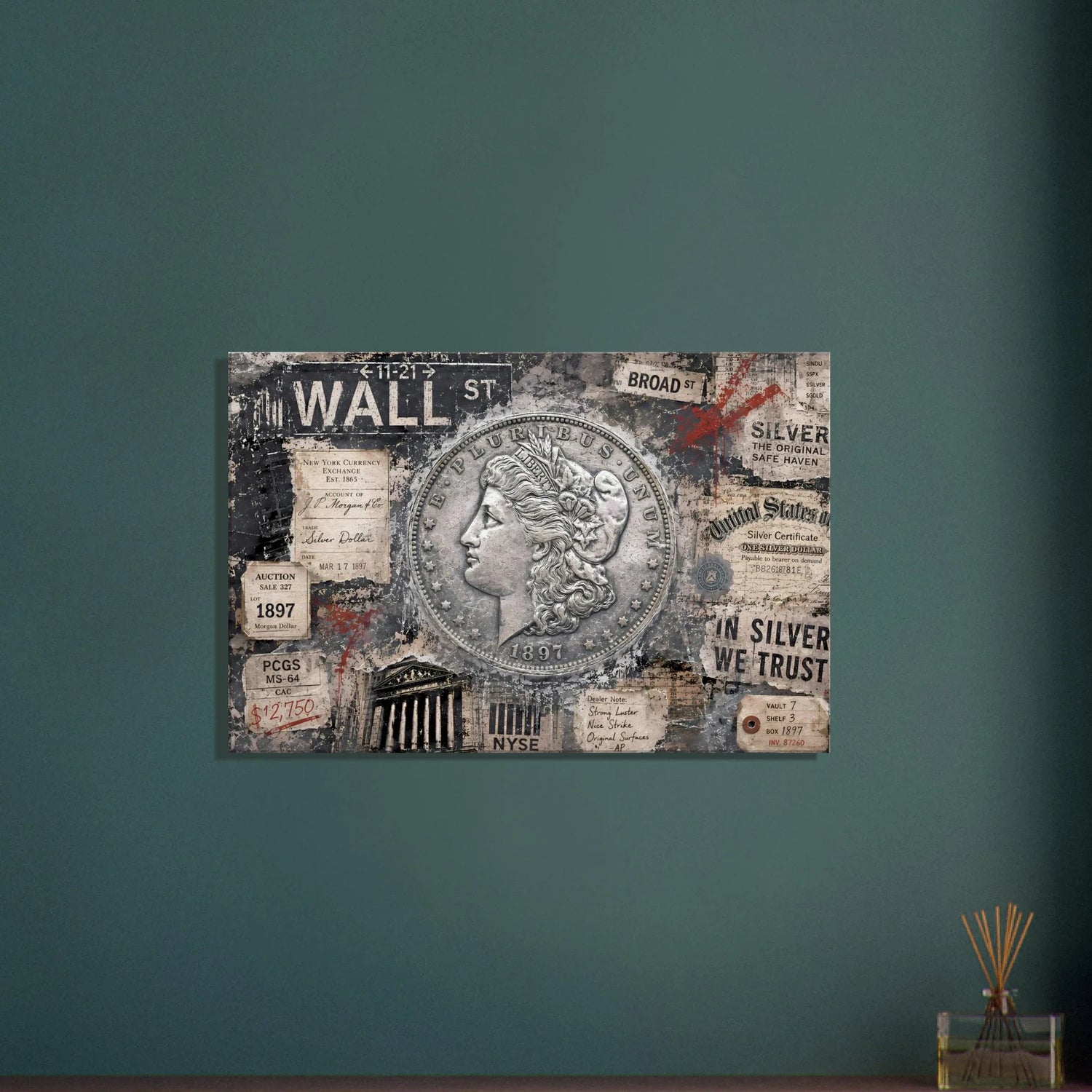 Morgan Dollar Legacy coin-inspired wall art featuring classic U.S. silver dollar themes and mintmark-inspired designs by The Mint Mark