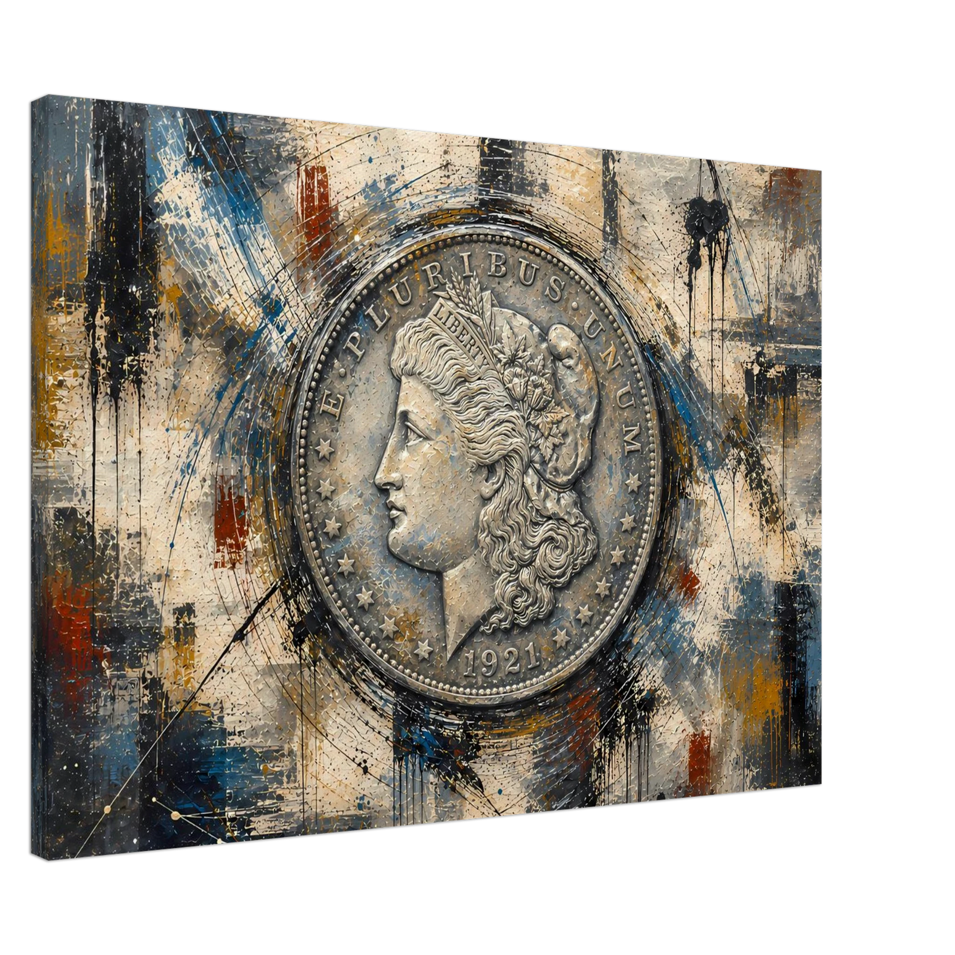 Silver Pressure 1921 Morgan Dollar abstract expressionist art print by The MintMark
