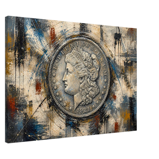 Silver Pressure 1921 Morgan Dollar abstract expressionist art print by The MintMark