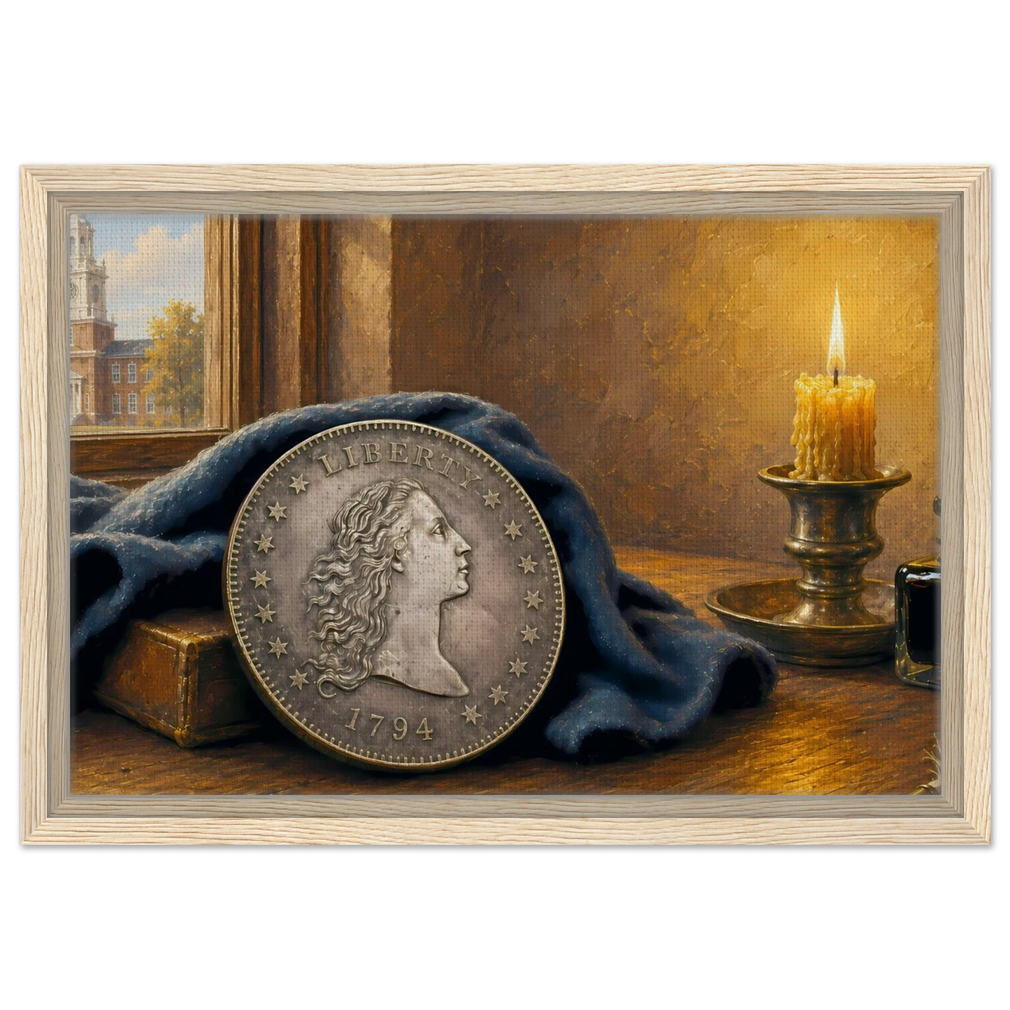 1794 Flowing Hair Silver Dollar framed canvas — view 9