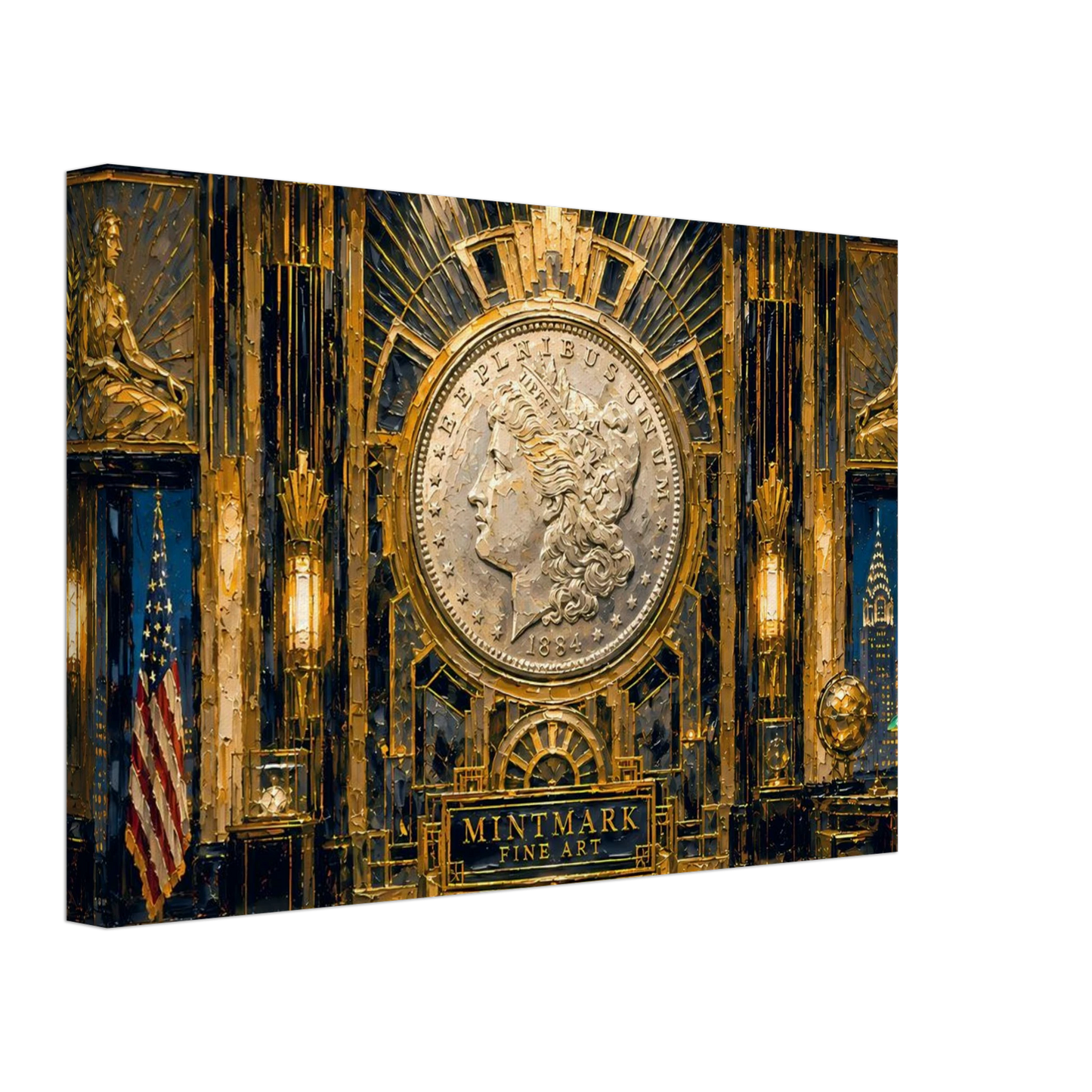 Morgan Deco Silver Gallery impasto print — view 3