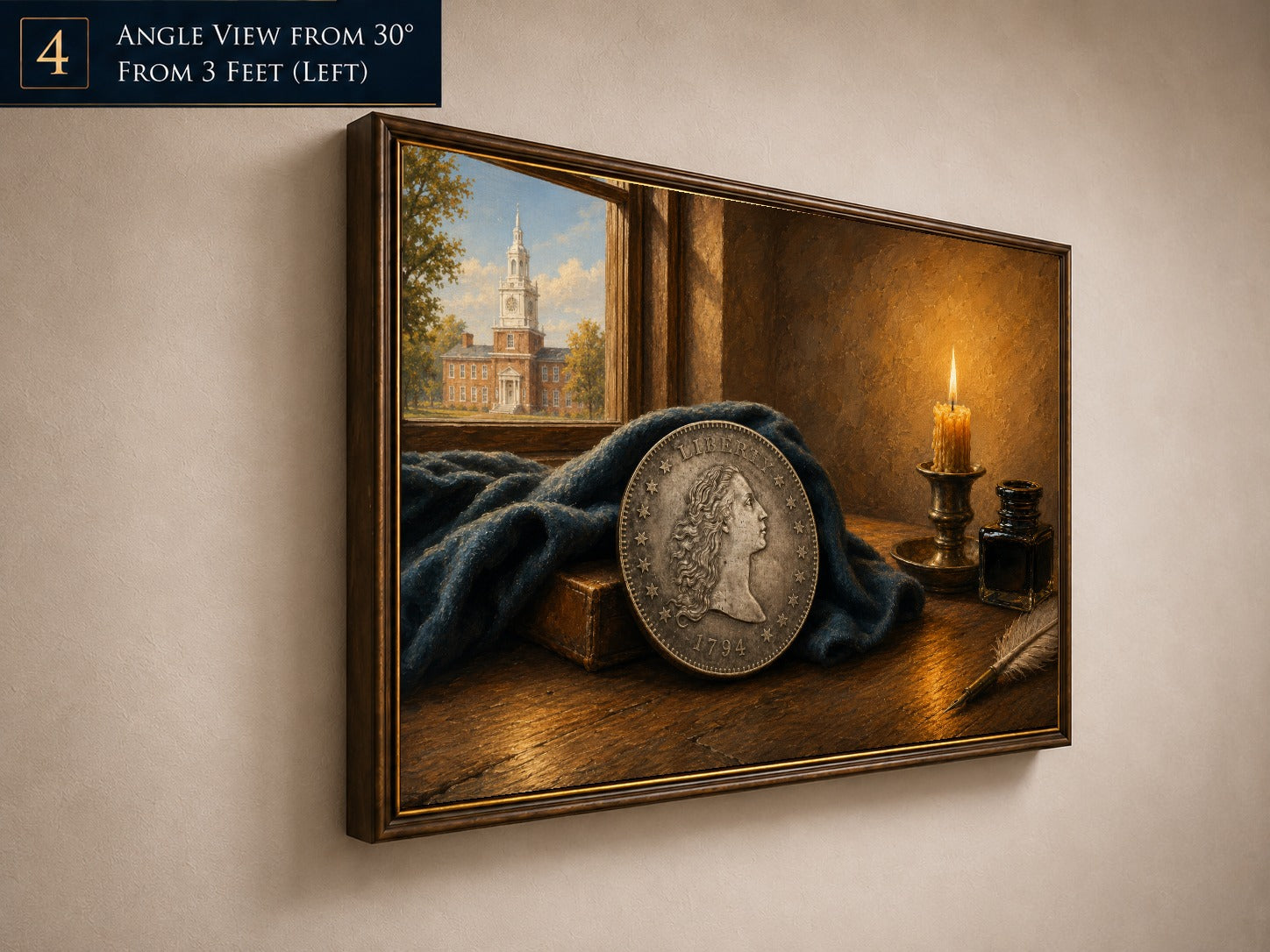 1794 Flowing Hair Silver Dollar framed canvas — view 15