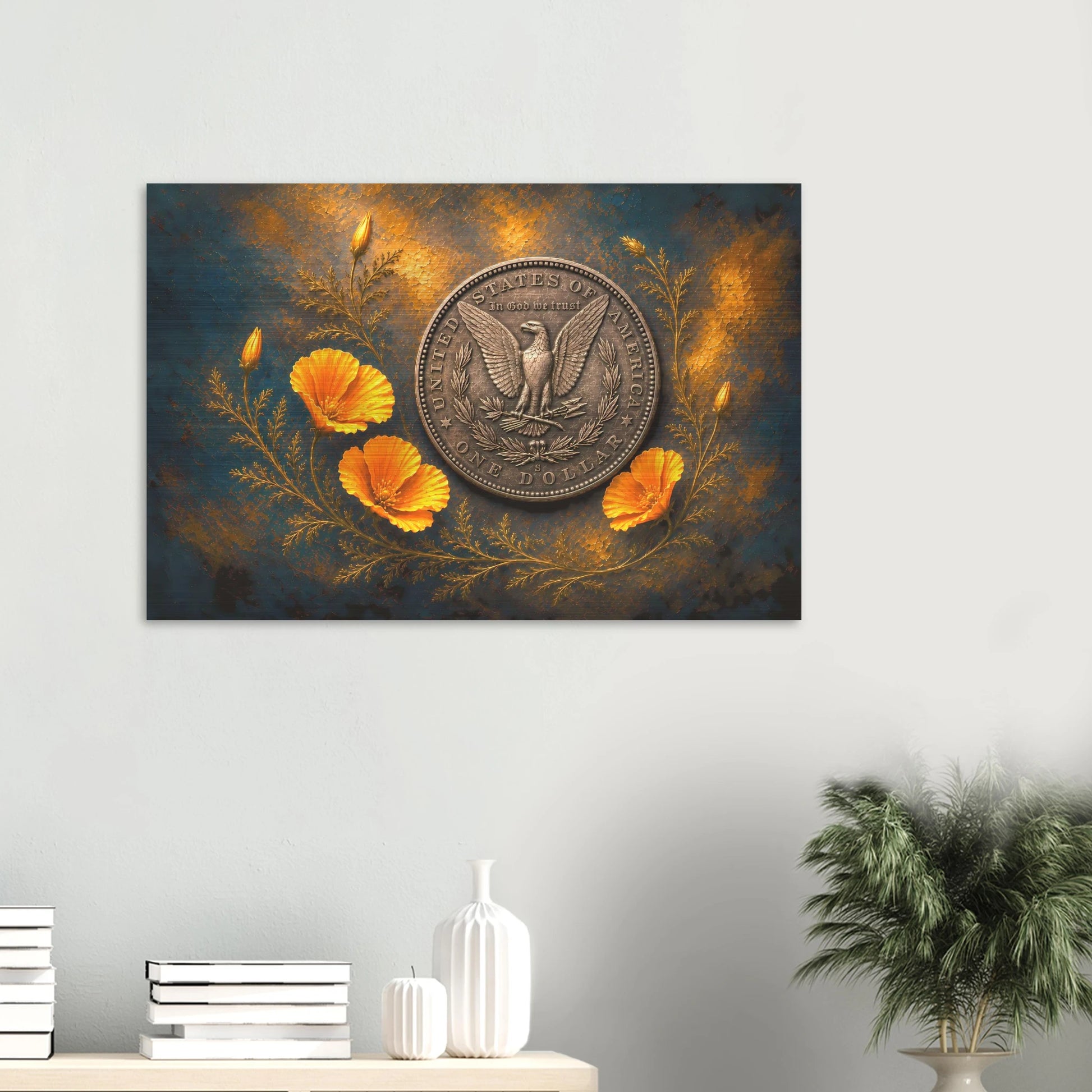 S-Mint Morgan California poppies aluminum print — view 8