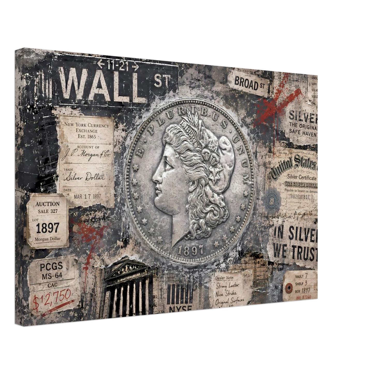 Morgan Wall Street Relic 1897 Silver Dollar print — view 4