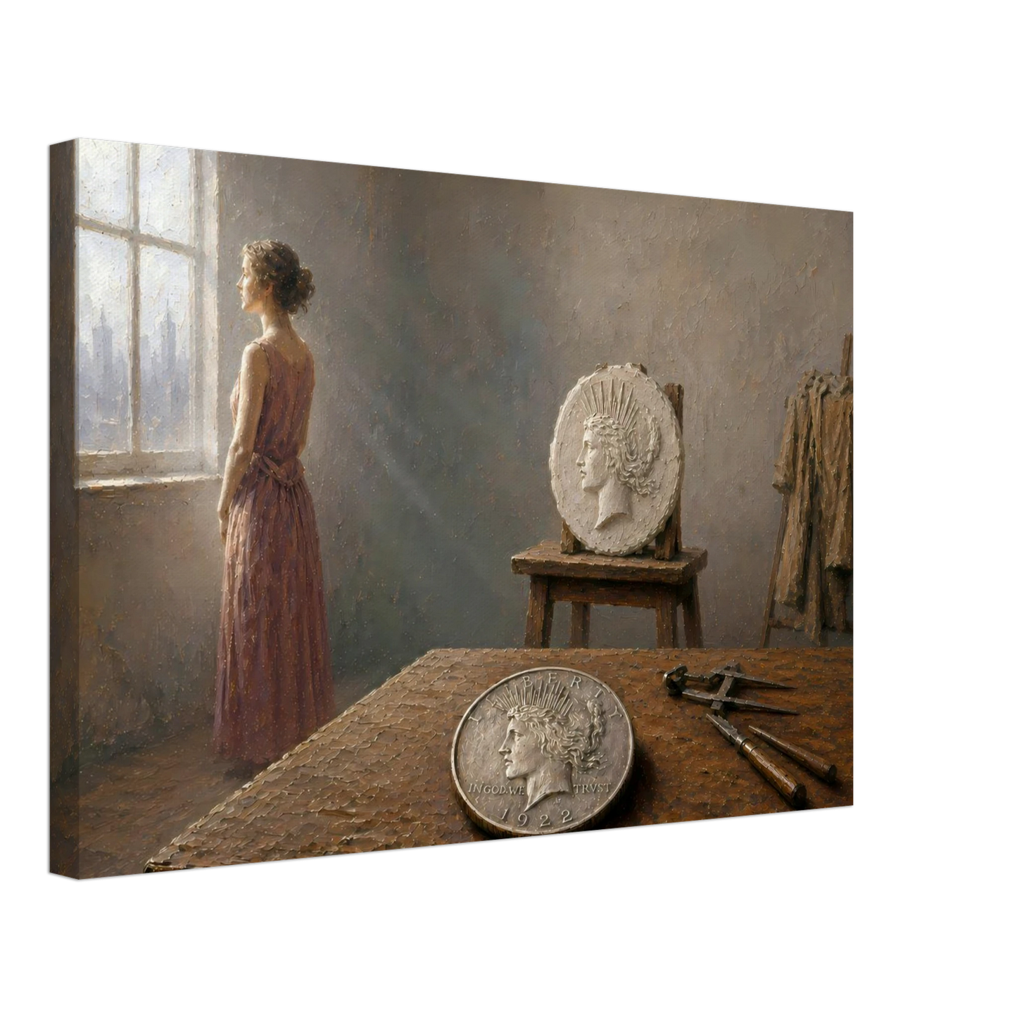 The Sculptor's Wife 1922 Peace Dollar print — view 2