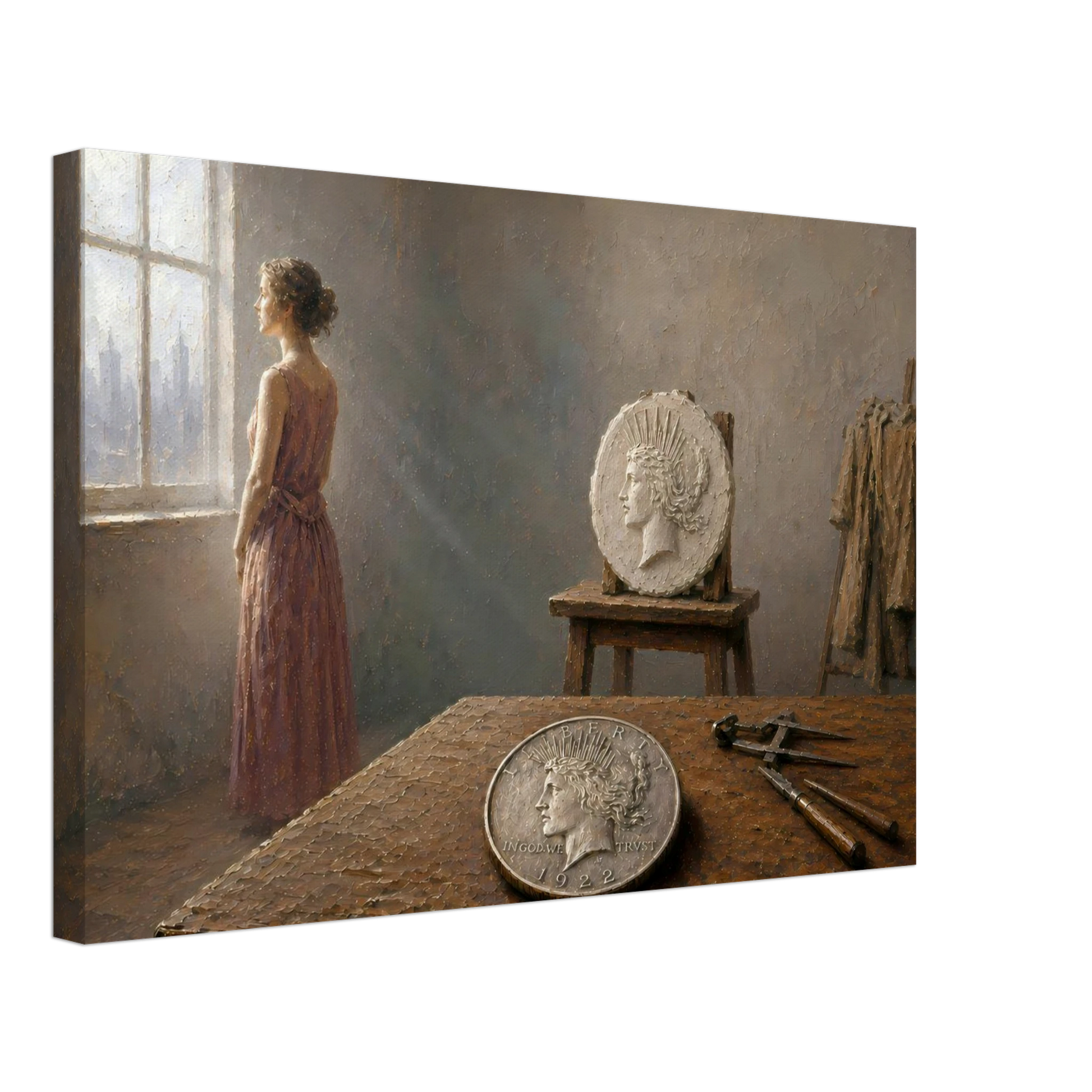 The Sculptor's Wife 1922 Peace Dollar print — view 2