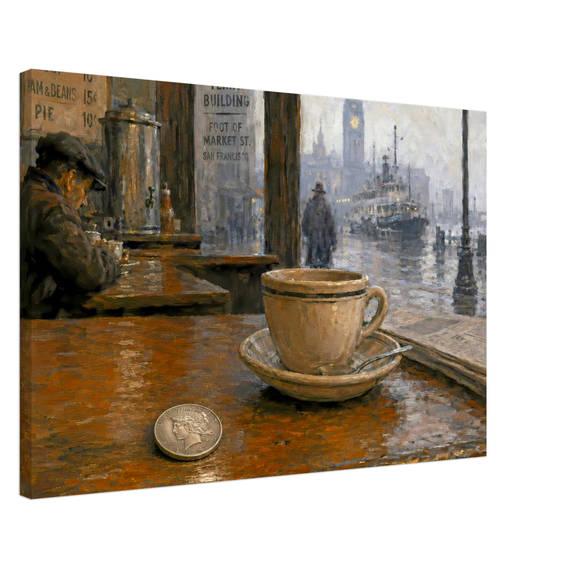 1934-S Peace Dollar San Francisco Depression-era coin wall art canvas print by The MintMark
