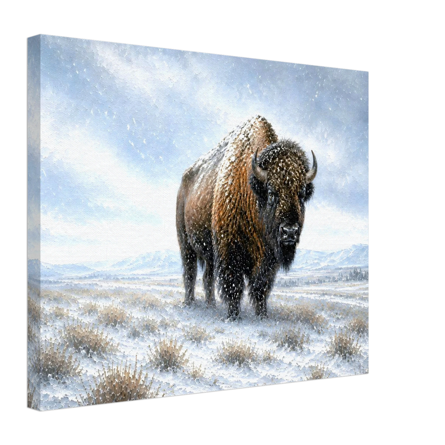 Winter Sentinel bison canvas print — view 5