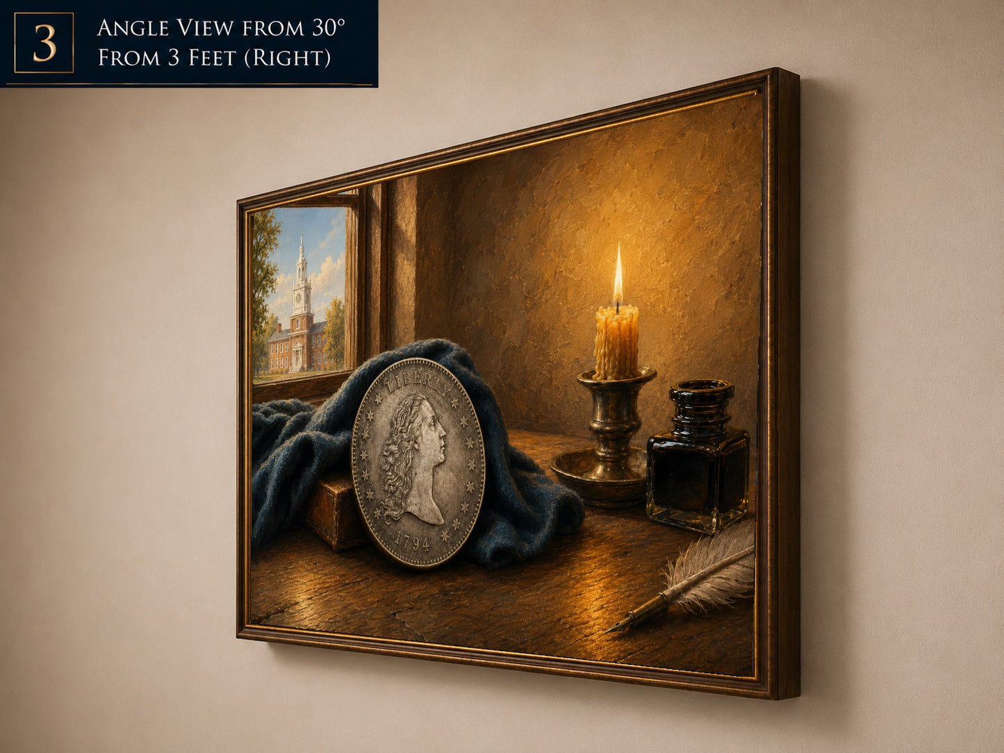 1794 Flowing Hair Silver Dollar framed canvas — view 18