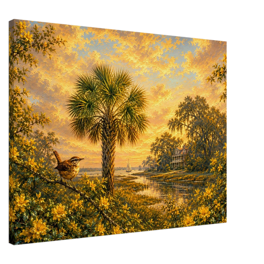 Palmetto Light Over the Lowcountry South Carolina heritage canvas print by The MintMark