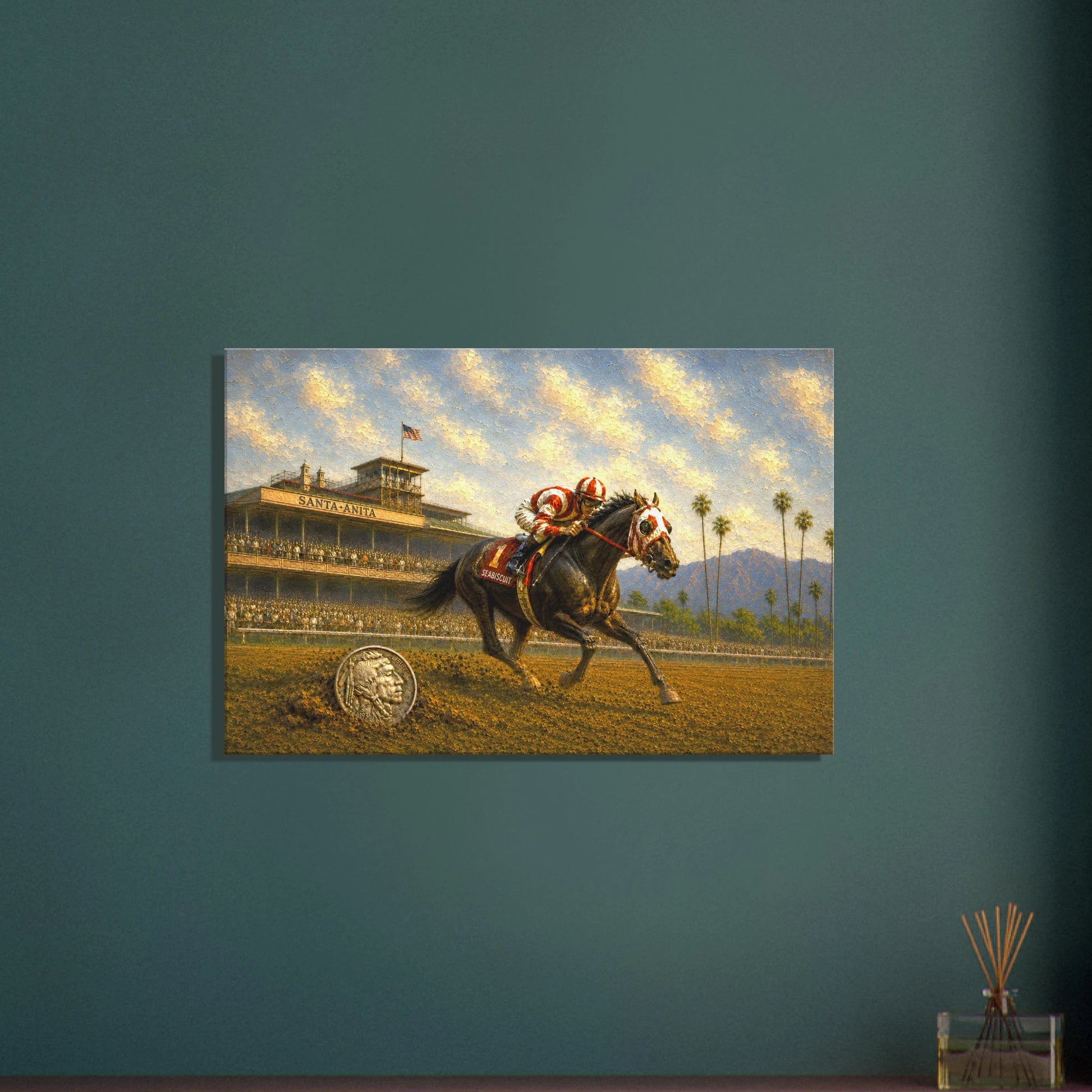 Seabiscuit at Santa Anita Buffalo Nickel canvas print — view 10