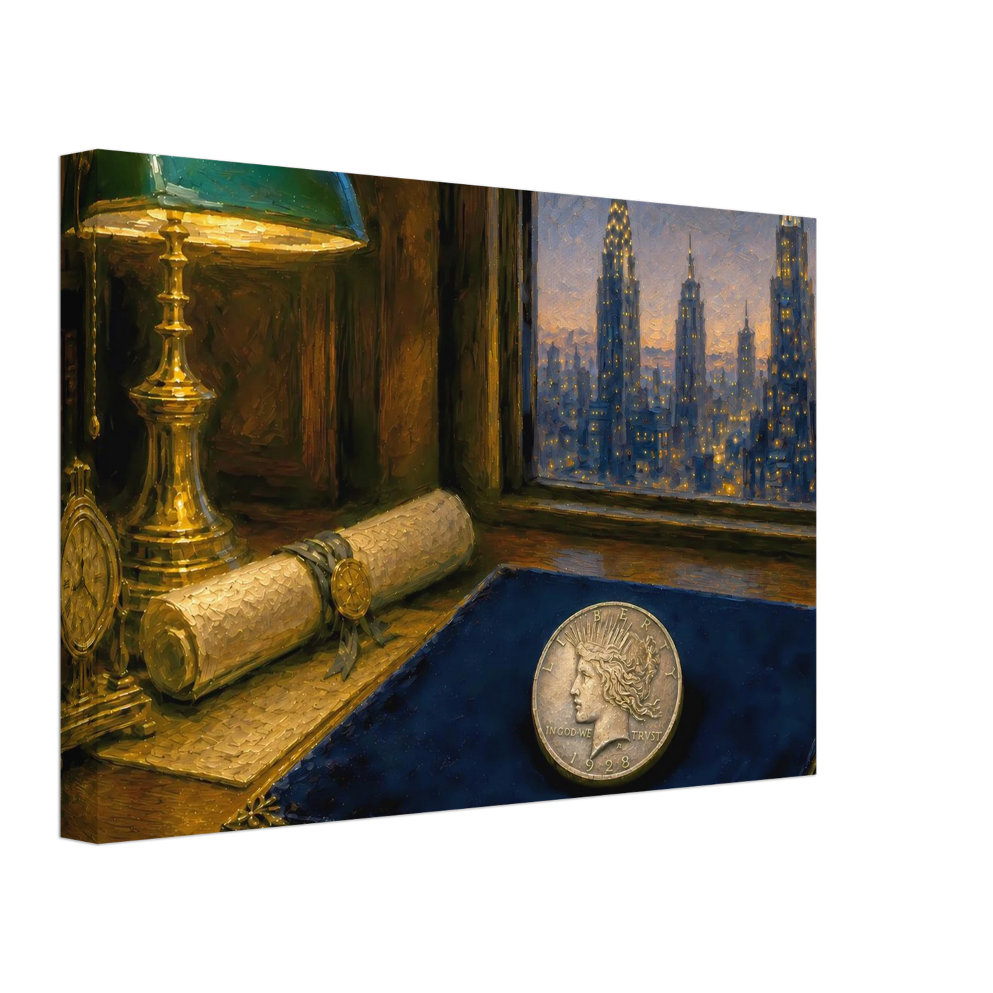 1928 Before the Fall Peace Dollar canvas print — view 4