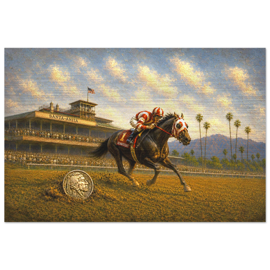 Seabiscuit Wins Santa Anita aluminum print — view 2