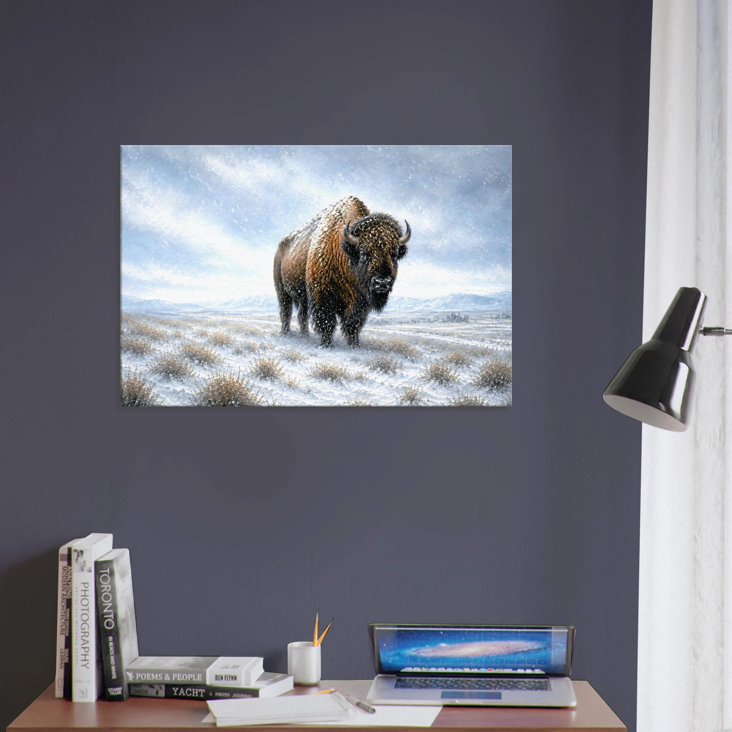 Winter Sentinel bison canvas print — view 8