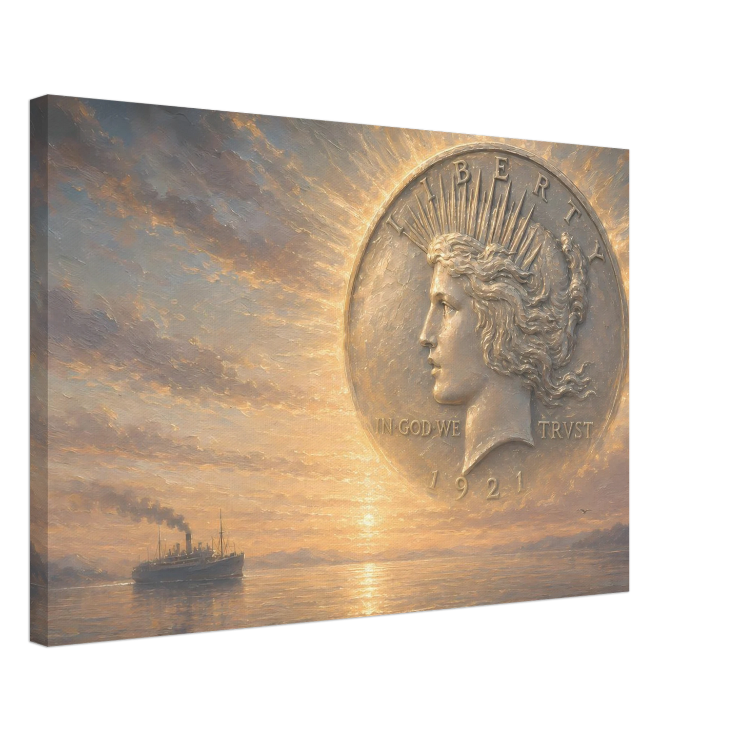 First Light of Peace 1921 Peace Dollar print — view 2