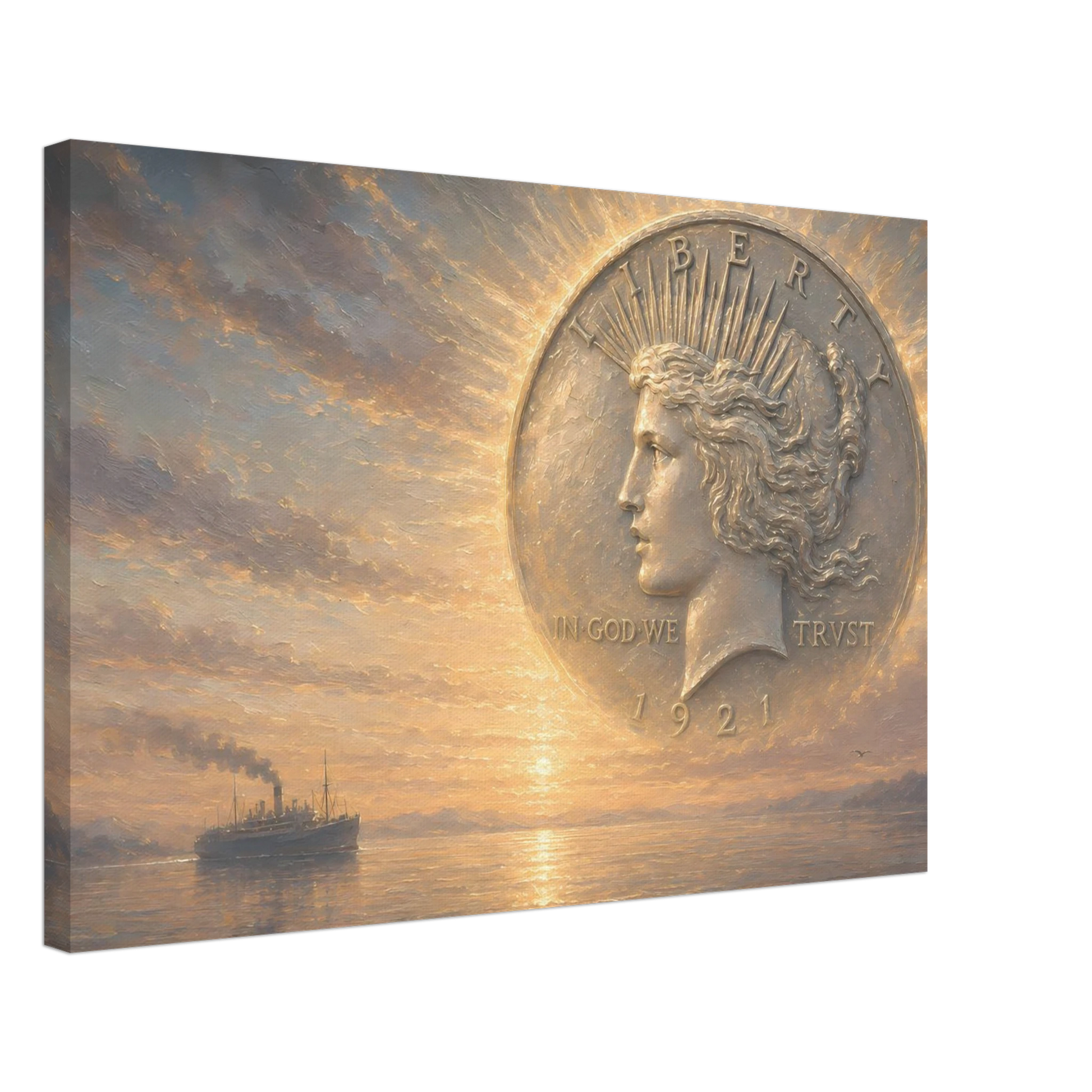 First Light of Peace 1921 Peace Dollar print — view 2