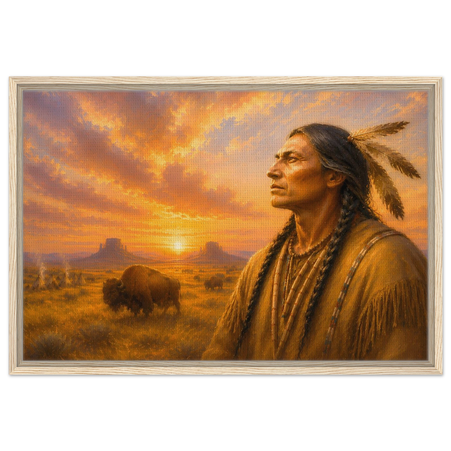 Across the Plains at Sunset Great Plains heritage canvas print by The MintMark