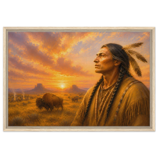 Across the Plains at Sunset Great Plains heritage canvas print by The MintMark