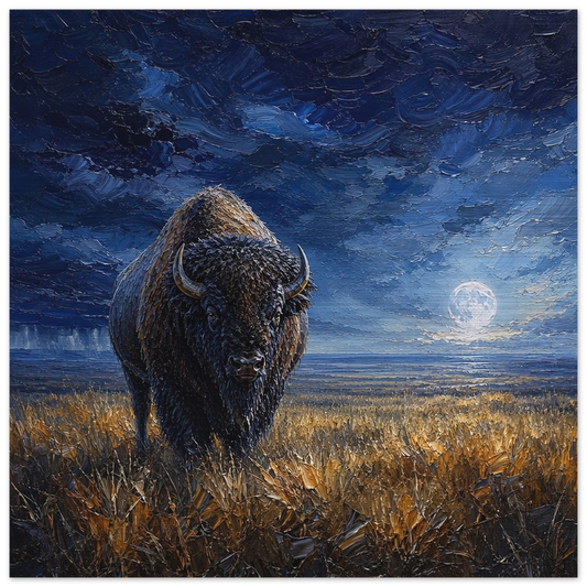 Buffalo Nickel Moonlight Sentinel brushed aluminum limited edition print by The MintMark