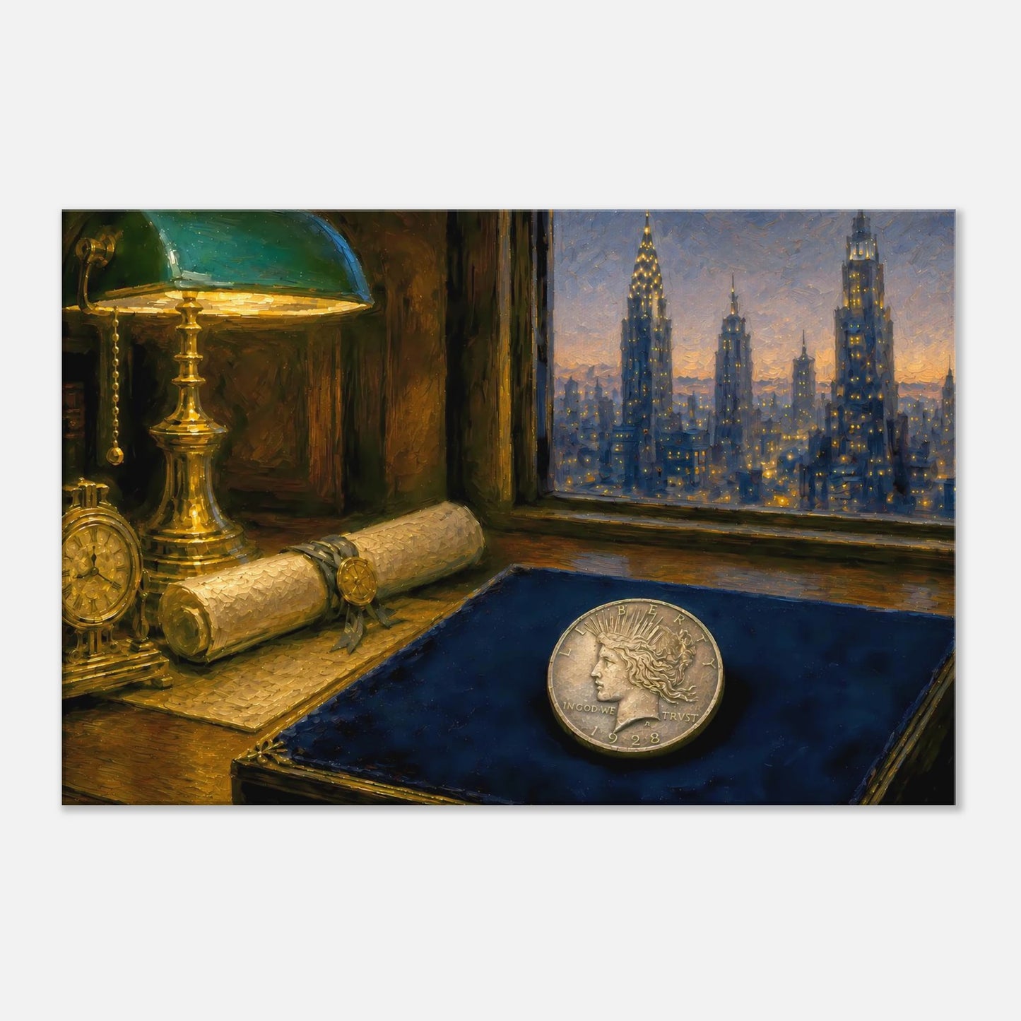 1928 Before the Fall Peace Dollar canvas print — view 6