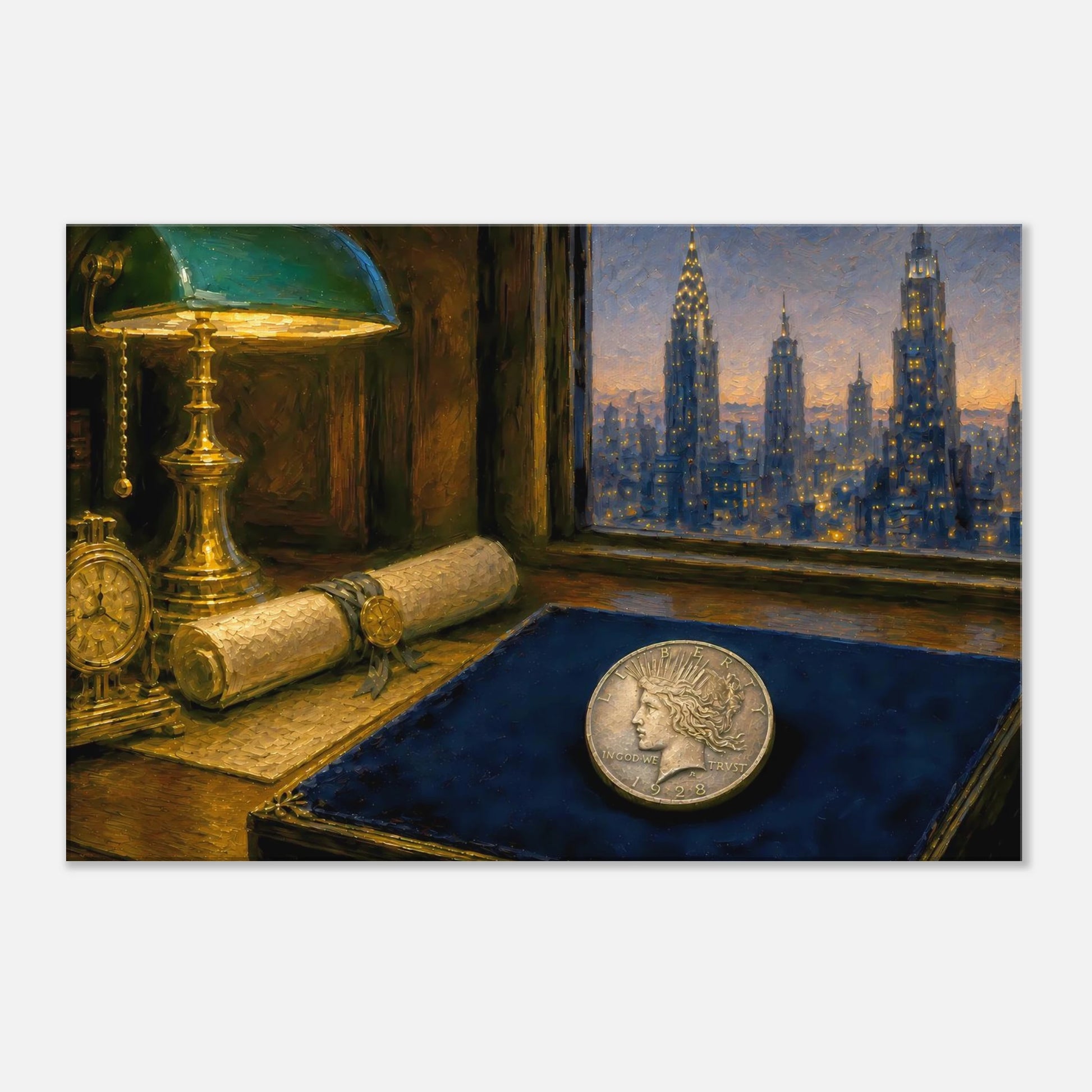 1928 Before the Fall Peace Dollar canvas print — view 6